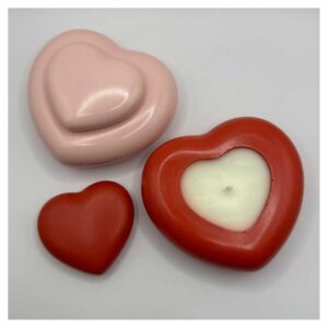 Jesmonite poklon: Komplet - mirisna sveća i jesmonite posuda u obliku srca